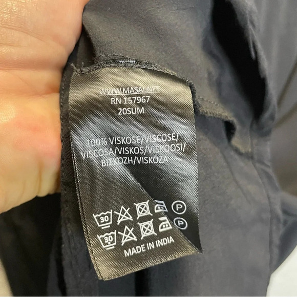 Masai Copenhagen Nebili Black Viscose V- Neck Midi Dress - Picture 5 of 6